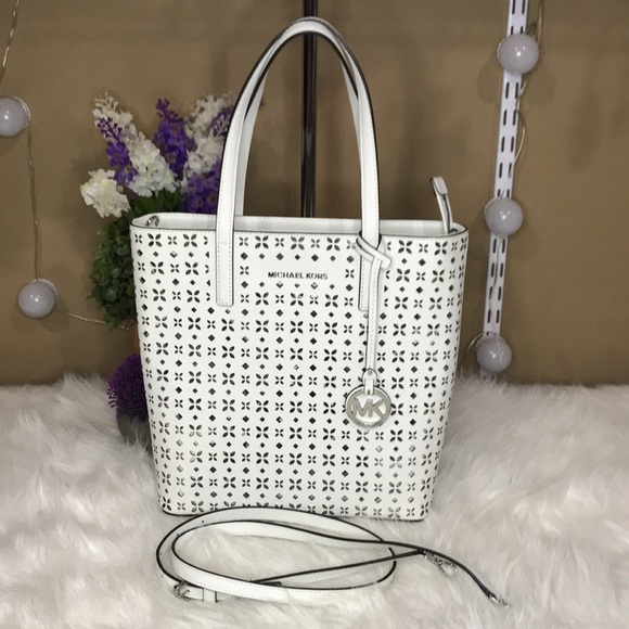 MMK Leather Lasercut Embellished Tote - Picture 4 of 13